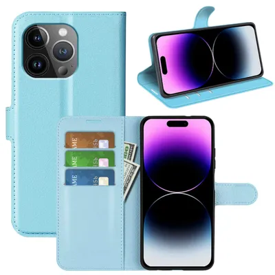 Obrázek produktu pro Pro Apple iPhone 15 Pro Smart mobilní telefon pouzdro světle modré pouzdro umělé kůže kryt pouzdro kniha