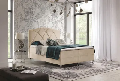 Produktbild von Kontinentales Bett 160x200 BENITA - beige + GRATIS Matratzenauflage
