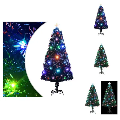 Produktbild von vidaXL Weihnachtsbaum mit Beleuchtung und Ständer 120 cm Glasfaser -  Weihnachtsbäume