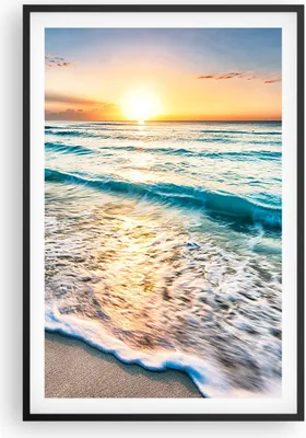 Produktbild von Gerahmtes Poster - Schwarzer Rahmen - Meer Welle Strand - 61x91,5 cm - Wand Bild - Wanddeko - Wandbilder - Kunstposter - Wandposter - Bilderrahmen - Bilder - Kunstdruck - Wandbild - P2BPA61x91-3621
