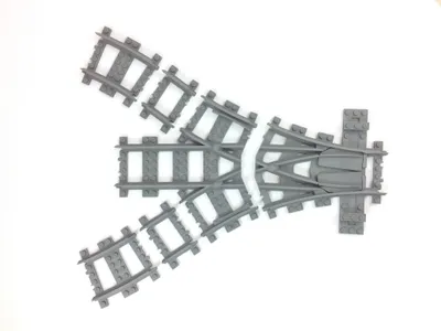 Immagine prodotto di Trixbrix Scambio triplo R40 – binari per LEGO® City treno, compatibile con mattoncini da costruzione