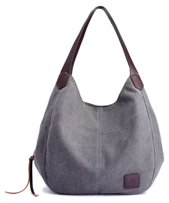 Zdjęcie produktu dla Solidchoice - Damska torba z płótna w stylu vintage, idealna na zakupy i podróże