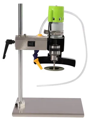 Immagine prodotto di Tagliabottiglie elettrico - tagliabottiglie - disco da 60 mm - 2000-6000 giri/min - 12-24 V 7 velocità - spina UE - acciaio inox - 13×20×30 cm - argento