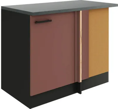 Produktbild von Optifit Eckunterschrank Nizza407 BxTxH 110 x 60 x 84,8 cm rostrot matt zerlegt Anschlag reversibel KUNI UEL106-9+
