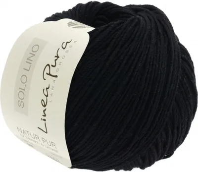 Produktbild von Lana Grossa Solo Lino 014 Schwarz 50g