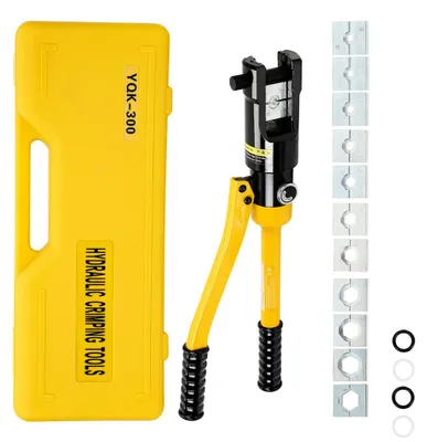 Immagine prodotto di Pinza idraulica Eikuavons YQK-300 da 13 tonnellate per connettori elettrici, adatta per cavi da 16-300 mm², con 11 paia di matrici di pressatura