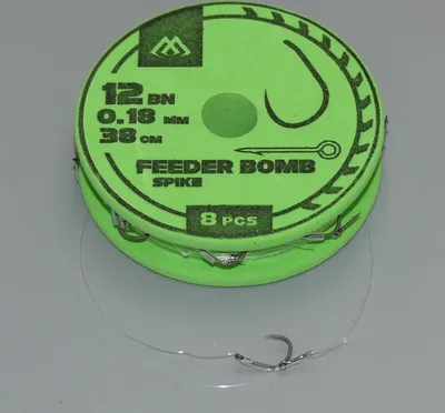 Obrázok produktu pre 8 x MIKADO 38cm Method Feeder Rig s ihlou / hrotom a háčikom X-TRA Strong bez ostria veľkosti 12 / 0,18 mm