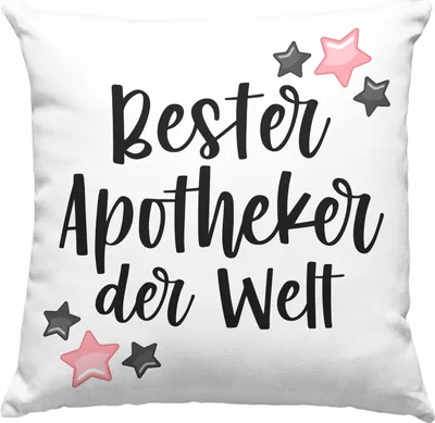 Produktbild von Trendation - Apotheker Geschenk Deko-Kissen mit Füllung 40x40  Deko-Kissen mit Füllung 40x40  Deko-Kissen mit Füllung 40x40 Bester Apotheker Pharmazeut Arzneikundiger (Grau)