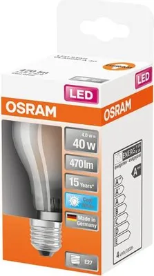 Image de LEDVANCE 4058075303409 LED bulb Cool white 4000 K 4 W E27 E
