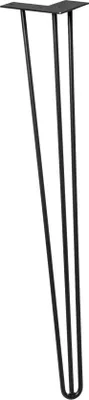 Produktbild von WAGNER Möbelbein HAIRPIN LEG Retro - 12 x 12 x 71 cm, Stahl, schwarz, Bein schräg & Anschraubplatte - 12827101