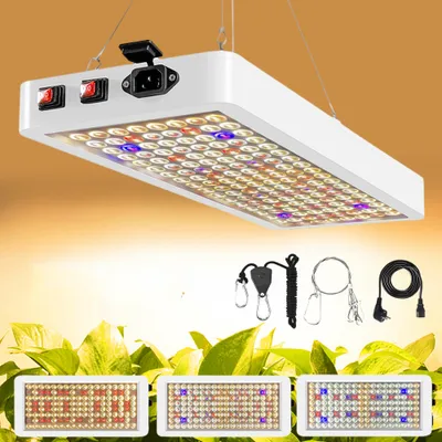 Obrázek produktu pro Dvojitý přepínač slunečního světla rostlina lampa LED plné spektrum růst světlo rostou lampa s UV & IR dasiy řetězce funkce rostou světlo pro vnitřní rostliny zelenina květina 100W