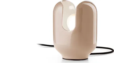 Produktbild von Tischlampe Keramik E27 20 cm Sandgrau Retro Design Keramiklampe