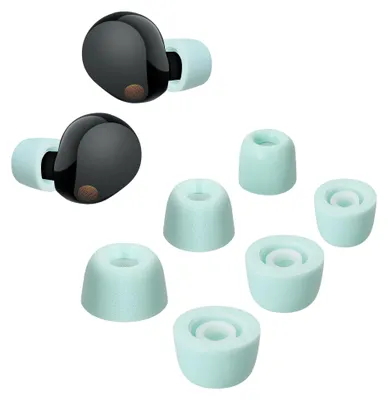 Produktbild von kwmobile 6x Ersatz In Ear Kopfhörer kompatibel mit Sony WF-1000XM5 - 3 Größen - Polster Ohrstöpsel In-Ear Ohrhörer - Hellblau