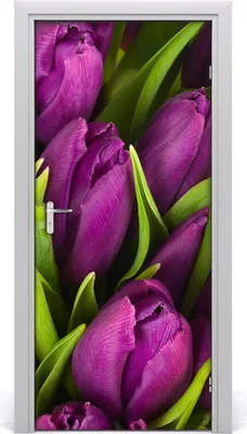 Produktbild von Tulup Türaufkleber 95x205 cm Dekorative Aufkleber Selbstklebend Wasserdichte Tapete Abnehmbar Schlafzimmer Wohnzimmer Wohnkultur - lila Tulpen