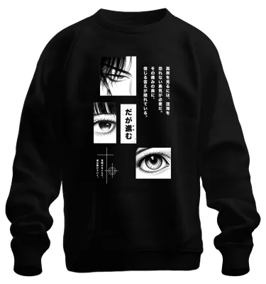 Immagine prodotto di Maglietta con cappuccio, stile manga, anime, Giappone, anni 2000, vaporwave, kawaii, colore nero, taglia M
