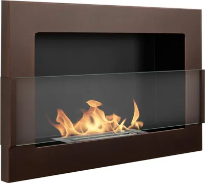 Produktbild von Bioethanol-Wandkamin 650 × 400 Braun Struktur matt mit Sicherheitsglas