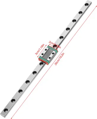 Imagen del producto de 1pc LML9B Miniature Linear Rail Guide Rail 9mm Width   Slide Block (260mm)