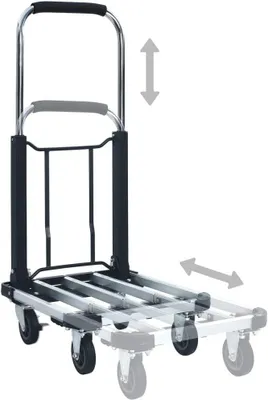 Produktbild von Transportwagen Klappbar Plattformwagen Handwagen Transportkarre Lagerwagen Sackkarre Wagen Klappwagen 150 kg Aluminium Silbern