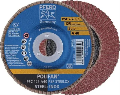 Produktbild von Pferd Lamellenschleifscheibe Körnung 60NK-A Durchmesser 125mm konisch für Metalle / Kunststoff Bohrung 22,23mm - 67746125