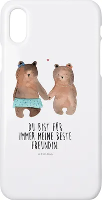 Produktbild von Mr. & Mrs. Panda Iphone 10 Handyhülle Bär Freundin - Weiß - Geschenk, Cover, Handy, Beste Freund Liebe Liebesbeweis Verliebt Kumpel Kumpeliene, Teddy, X, Hülle