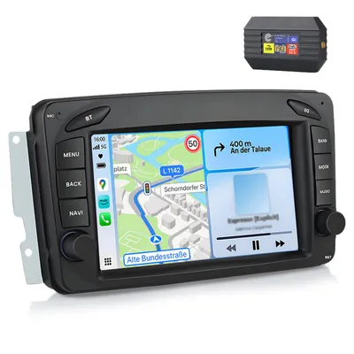 Image de Autoradio Android 32 Go pour Mercedes-Benz Classe C (W203) de 2000 à 2004, avec Carplay, Android Auto, GPS, WiFi, adaptateur DAB+, RDS, écran de 7 pouces