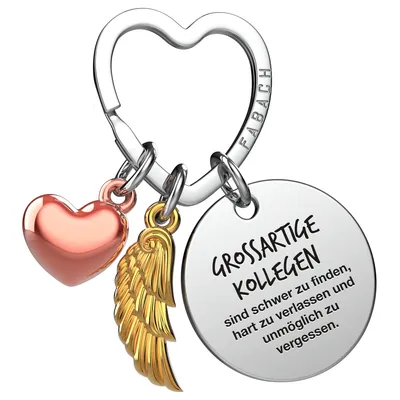 Produktbild von Geliebter Kollege Schlüsselanhänger Glücksbringer mit Herz und Gravur - Abschied Kollege Abschiedsgeschenk - Geschenk für Kollegen mit Herz