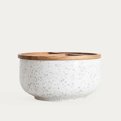 Zdjęcie produktu dla HOMLA Misa CAVIANO okrągła z akacjową pokrywką nakrapiana 24x13,5 cm