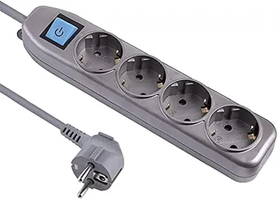 Produktbild von Electaline 62060 Steckdosenleiste 4-Fach mit Schalter, Kabel 1.5m / Mehrfachstec
