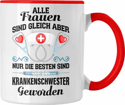 Produktbild von Trendation - Krankenschwester Tasse Geschenk Propofol Spritze Geschenk Krankenschwestern Kaffeetasse (Rot)