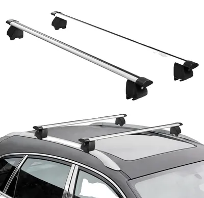 Productafbeelding van VEVOR dakdrager dwarsbalken, draagvermogen 75 kg, geschikt voor inbouw dakrails, afstand tussen rails: 180–1035 mm, afsluitbaar. Robuuste aluminium dwarsbalken voor dakdragers, kajakdragers en bagagekorven