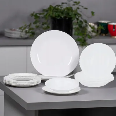 Zdjęcie produktu dla Serwis Obiadowy Zestaw Talerzy Opal Carbo 6 Osób 24 Elementy Talerz Głęboki