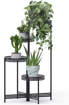 Produktbild von Famanu Pflanzenregal 4 Ebenen - drehbar - für Haus, Balkon, Garten - Belastbarkeit 20 kg - 53 x 90 cm - Größe L