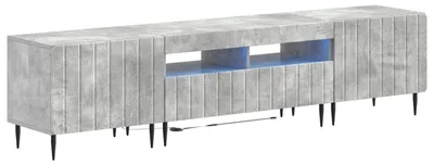 Imagen del producto de vidaXL: Mueble de TV LED de 5 piezas, color gris hormigón, fabricado en material de madera