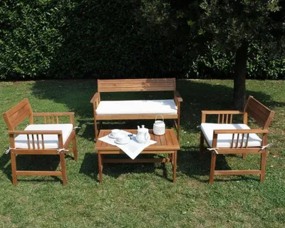 Immagine prodotto di Salotto da esterno in legno di acacia con cuscini SANUR