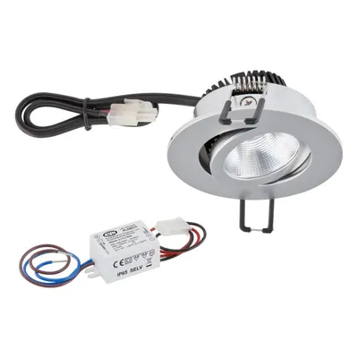 Produktbild von EVN P-LED Deckeneinbau rund schwenkbar chrom matt (STL) IP20 3W 3000K 300lm 90Ra DIMM EinbauØ68