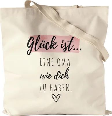 Produktbild von Glück Ist Eine Oma Wie Dich Zu Haben Jutebeutel Stoffbeutel Canvas Geschenk Danke Sagen Omi Großeltern