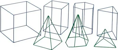 Obrázok produktu pre Veľké drôtené tvary 7 kusov Kovové geometrické telesá 3D tvary