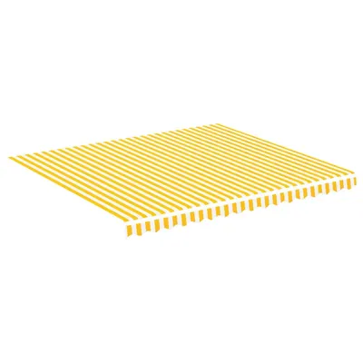 Image de vidaXL Tissu de store jaune et blanc 4x3,5 m