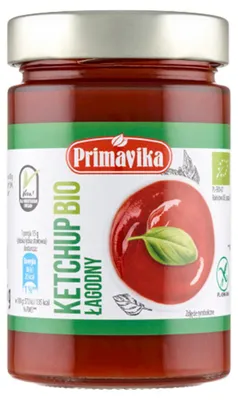 KETCHUP ŁAGODNY BEZGLUTENOWY BIO 315 g - PRIMAVIKA