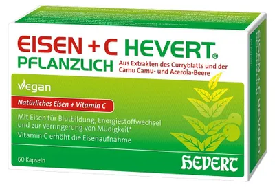 Zdjęcie produktu dla Iron + C Hevert ziołowy z naturalnym żelazem i witaminą C, 60 kapsułek