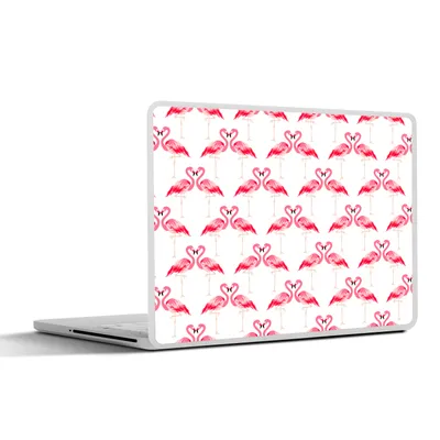 Produktbild von MuchoWow® Laptop Aufkleber Sticker Cover Flamingo - Muster - Rosa - Dschungel 36.5x27.5 cm - Laptop-Sticker