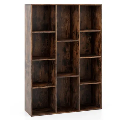 Zdjęcie produktu dla Regał COSTWAY 74x24x106 cm z 11 przegrodami, regał na książki, regał biurowy, regał sześcian, regał stojący, do salonu, sypialni, pokoju dziecięcego kawa