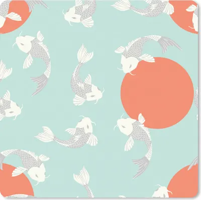 Produktbild von MuchoWow® Mauspad Mousepad Muster - Fisch - Japan - Tier 30x30 cm - Mousepads - Maus Mat - Pad - Mausunterlage - Gaming