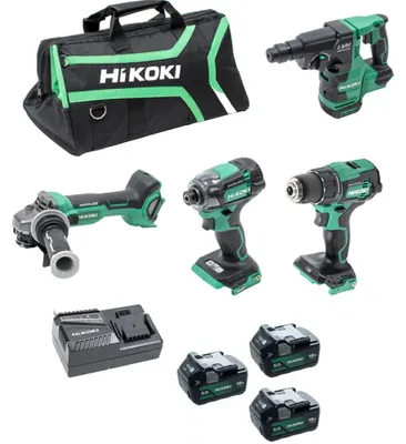 Immagine prodotto di HiKOKI Combo-Kit trapano a batteria avvitatore a impulsi smerigliatrice angolare trapano a percussione KC18DEWHZ