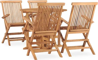 Produktbild von 5-tlg. Garten-Essgruppe Klappbar Massivholz Teak