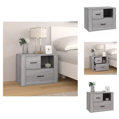 Immagine prodotto di vidaXL Comodino Grigio Sonoma 60x36x45 cm Materiale a base di legno - Comodini