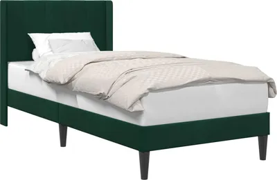Obrázok produktu pre vidaXL Rám postele s čelom Tmavozelená 90 x 190 cm Zamat
