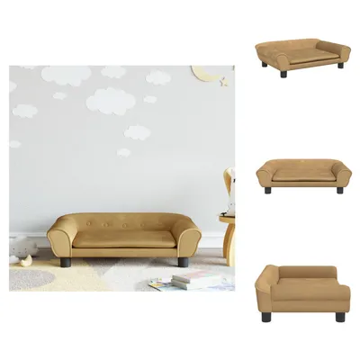 Obrázok produktu pre vidaXL Detská pohovka hnedá 70x45x26 cm zamat - Detský nábytok