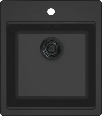Produktbild von REGINOX R40331 Regi Granite Spüle FLORENCE 40 mit Armaturenbank in Nero Black ab Schrankbreite 45 cm / Auflagespüle