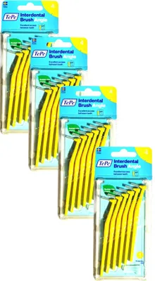Produktbild von 4x TePe Angle Interdentalbürsten in gelb 0,7mm 4x 6 Stück